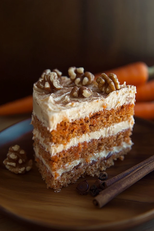 Vegan Carrot Cake with Cashew Frosting: Spiced & Creamy Sweetness