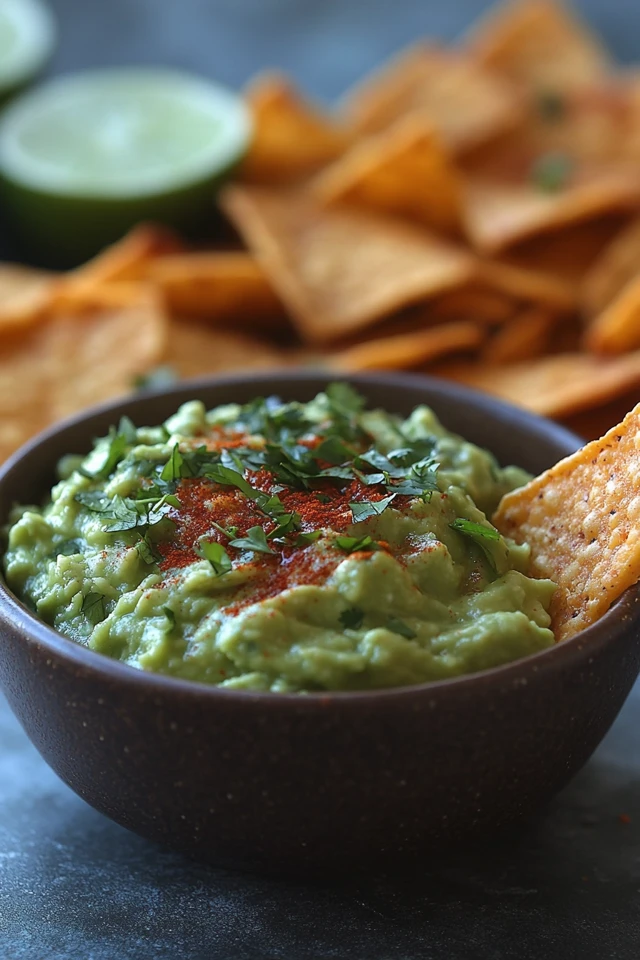 Guacamole with Homemade Tortilla Chips: Creamy & Crispy