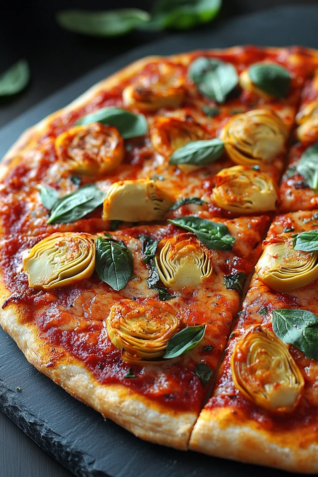 Cheesy Vegan Pizza with Spinach & Artichokes: Gourmet Comfort