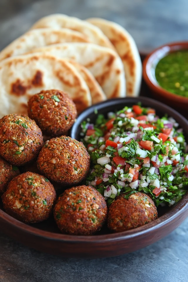 Middle Eastern Vegan Falafel Platter: Crispy & Tasty