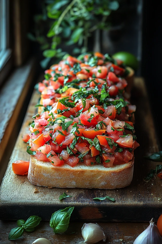 Bruschetta with Tomato Basil Topping: Fresh & Flavorful