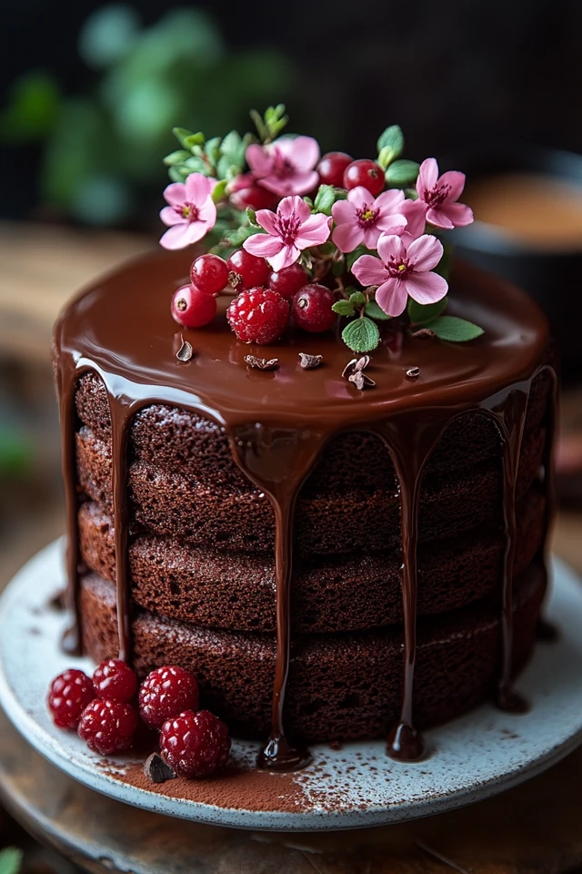 Moist Plant-Based Chocolate Cake: Decadent Delight