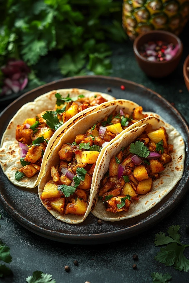 Plant-Based Mexican Tacos al Pastor: Sweet & Savory