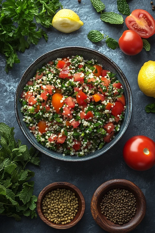 Lebanese Vegan Tabbouleh Salad: Fresh & Herbaceous