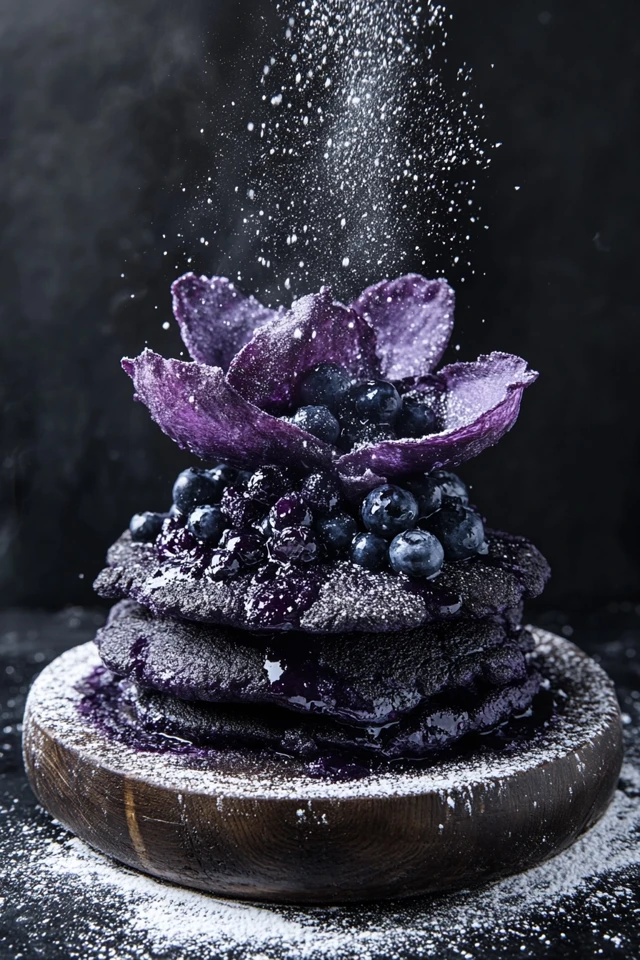 Vegan Coconut Flour Pancakes with Blueberry Compote