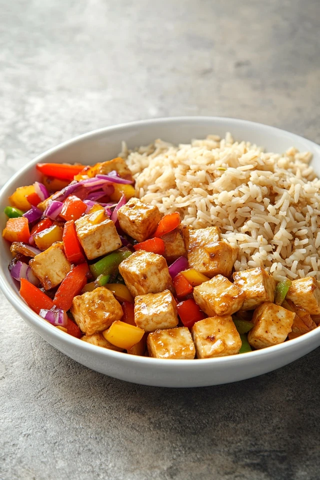 Protein-Packed Vegan Cabbage Stir-Fry with Tofu and Brown Rice