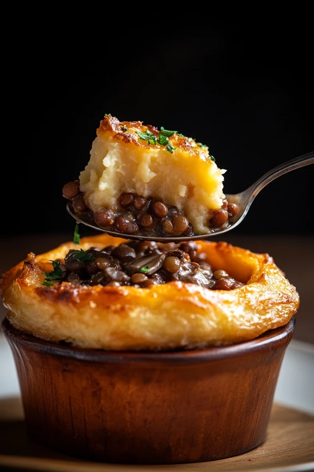 Vegan Shepherd’s Pie with Lentils, Mushrooms, and Sweet Potato Topping