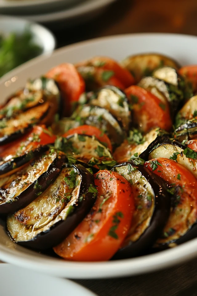 Vegan French Ratatouille with Eggplant, Zucchini, and Tomatoes