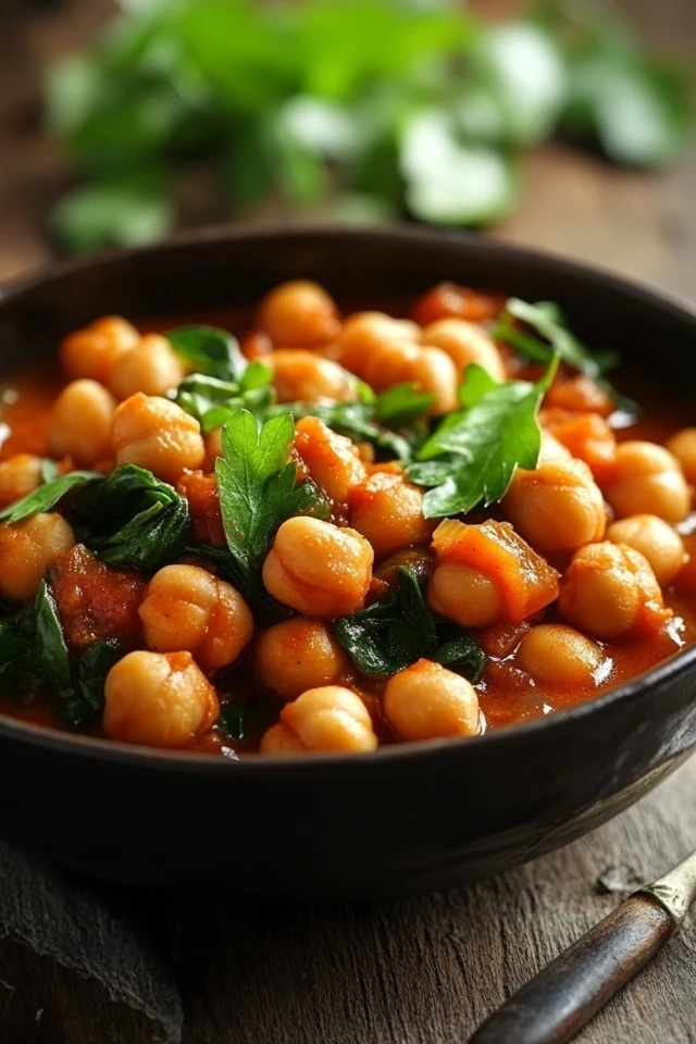 Gluten-Free Vegan Chickpea and Spinach Stew