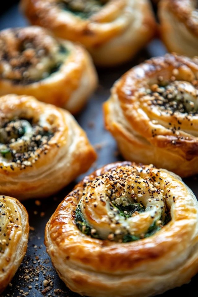 Vegan Cashew and Spinach Stuffed Puff Pastry