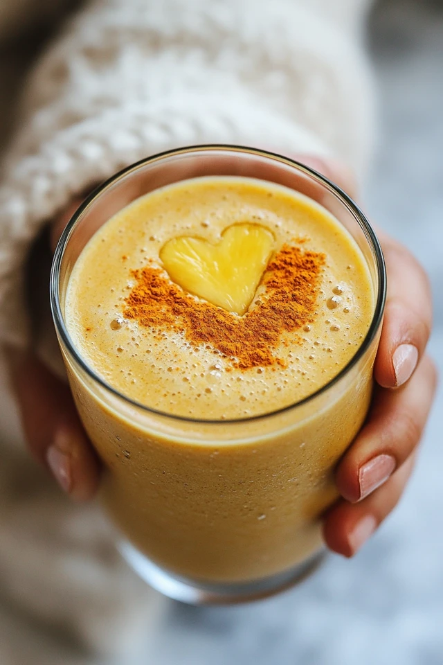 Vegan Mango Pineapple Turmeric Smoothie for a Golden Glow