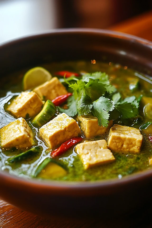 Vegan Thai Green Curry with Tofu and Coconut Milk