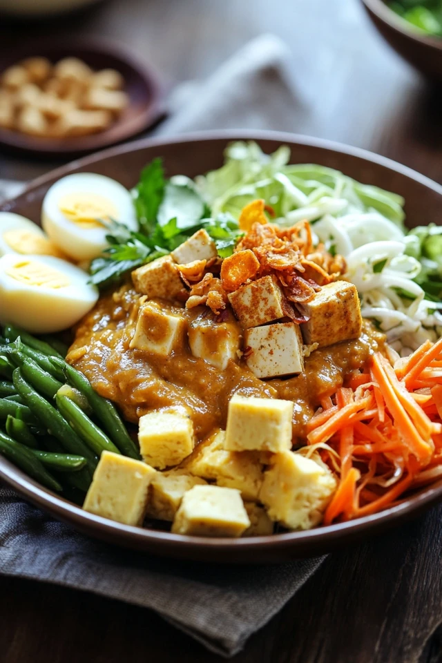 Vegan Indonesian Gado-Gado Salad with Peanut Sauce