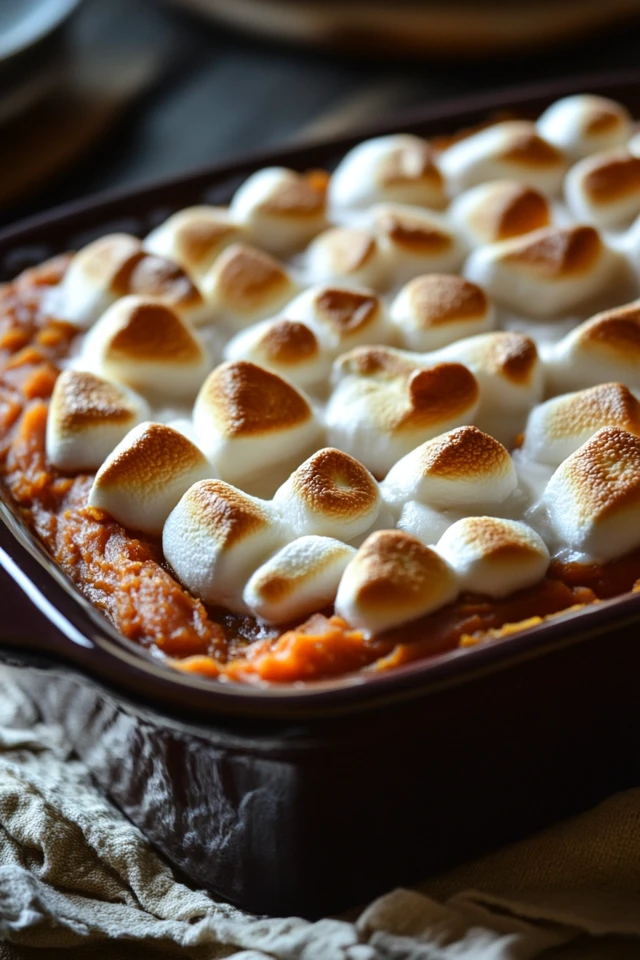 Vegan Sweet Potato Casserole with Marshmallow Topping