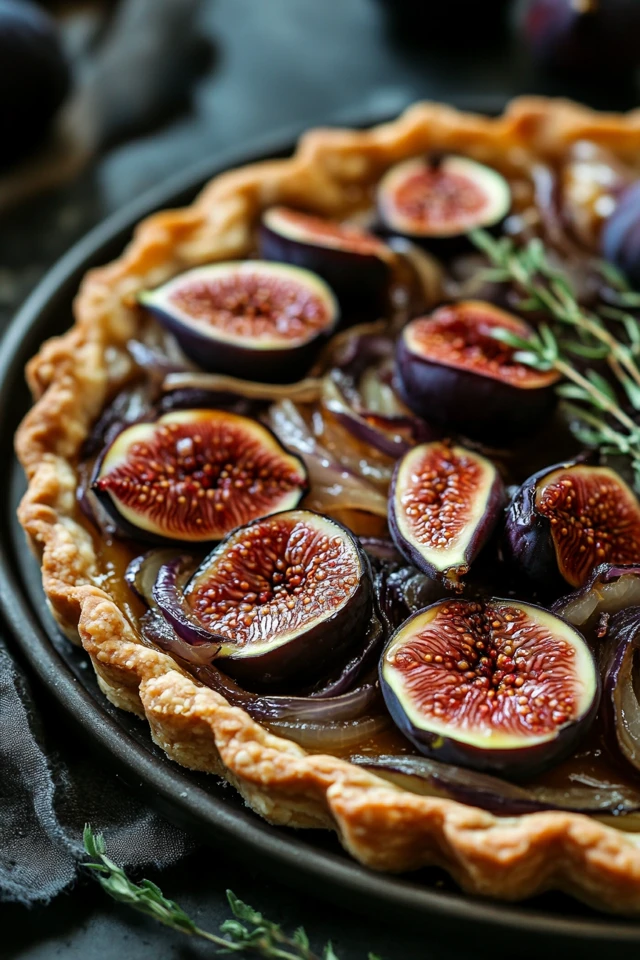 Vegan Caramelized Onion and Fig Tart for Holiday Appetizers