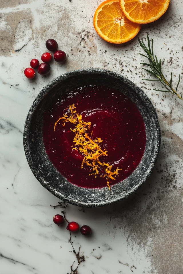 Vegan Cranberry Sauce with Orange Zest and Maple Syrup