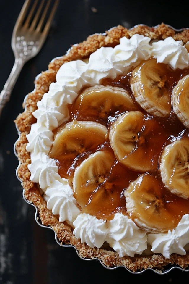 Caramelized Banana Vegan Cream Pie with a Coconut Whipped Topping