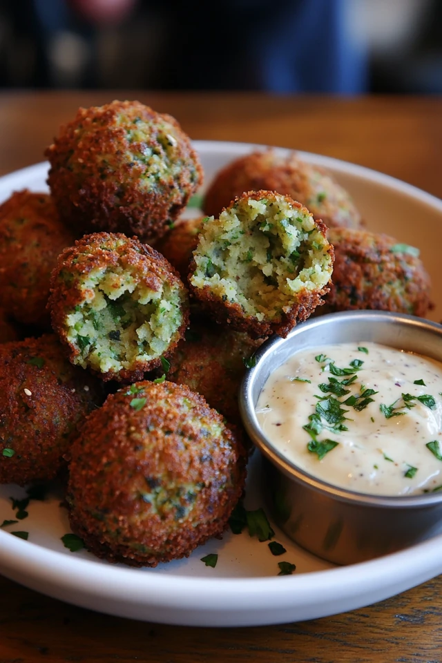 Vegan Baked Falafel with Tahini Sauce