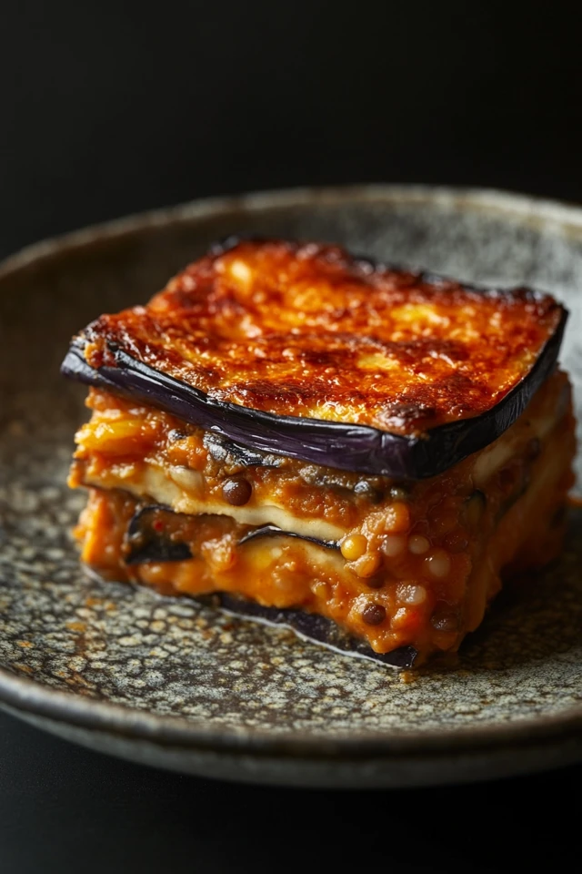 Vegan Greek Moussaka with Eggplant and Cashew Cream