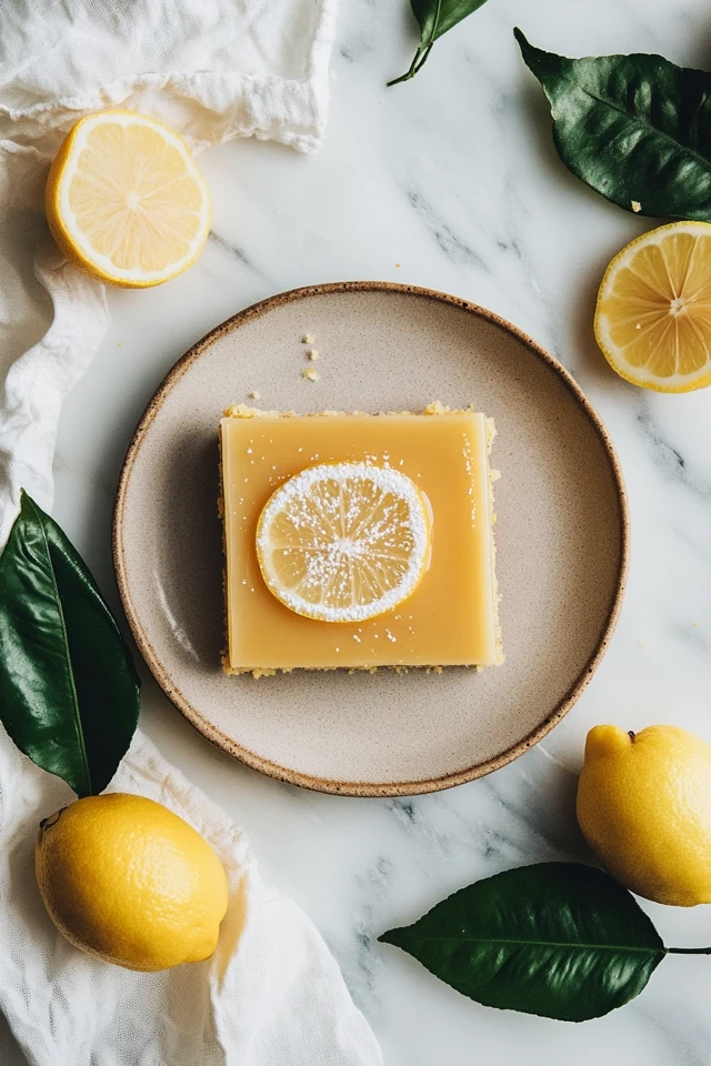 Heavenly Vegan Lemon Bars with a Tangy Lemon Glaze